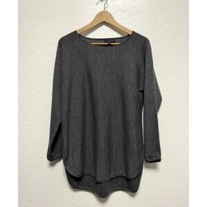 Eileen Fisher High Low Tunic Top Size Medium Capsule Lagenlook Gray Lagenlook